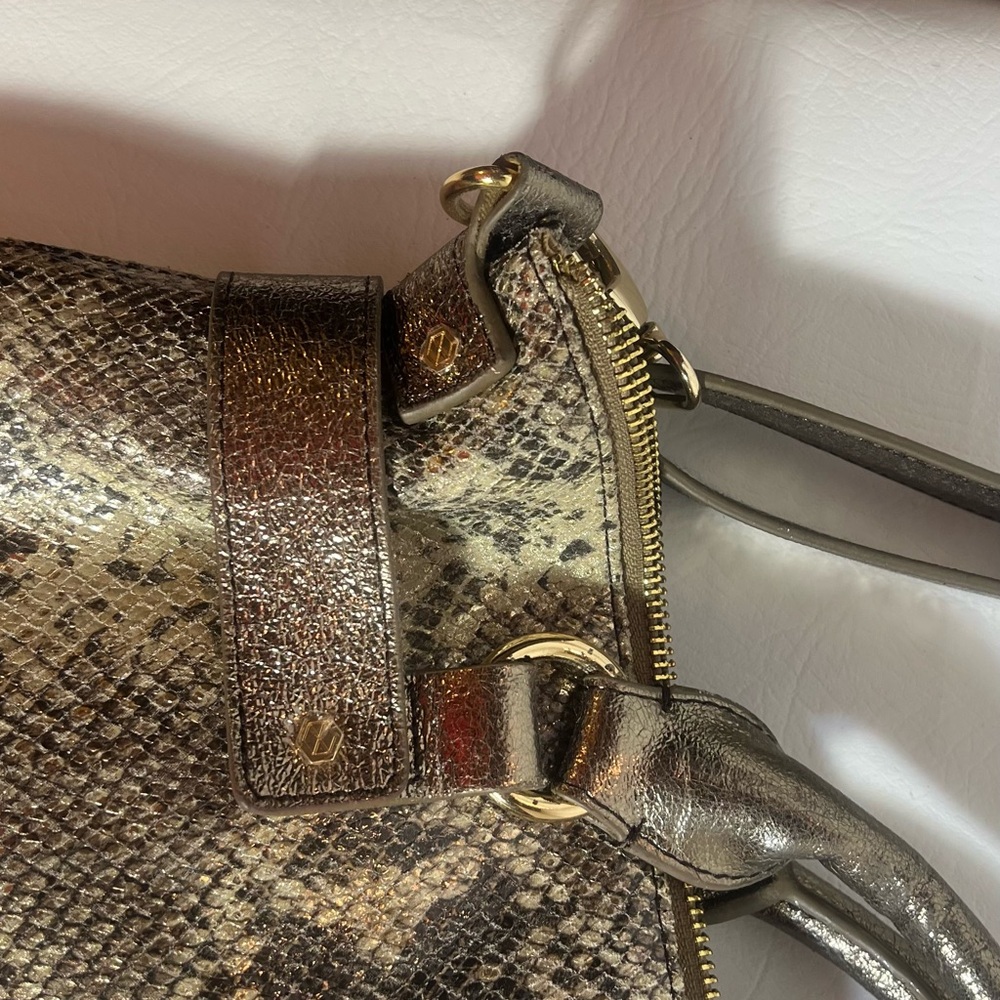 Lodis Python Print Handbag - image 4